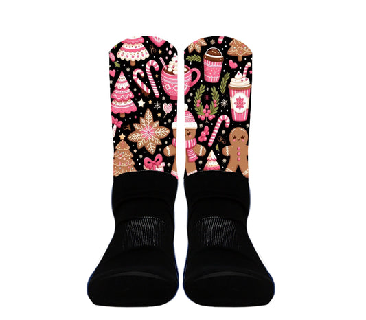 Candy Cane and Gingerbread Christmas socks Candy Cane and Gingerbread Christmas socks