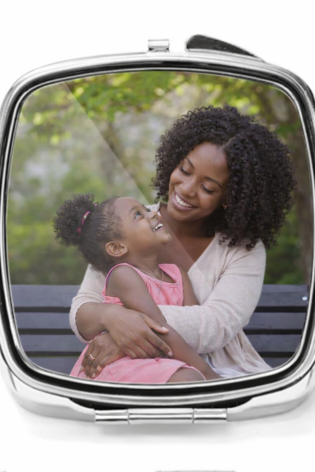 Photo cosmetic compact mirror
