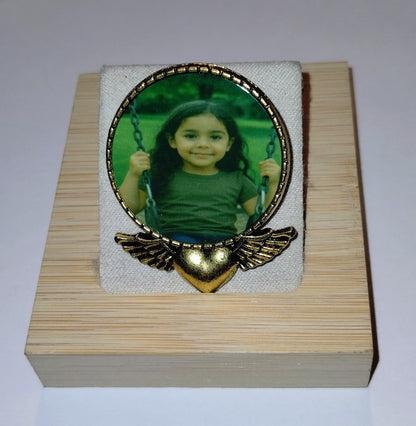 Angel Wing Heart photo pin/necklace