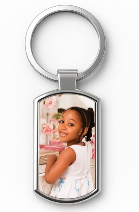Photo Dog Tag Keychain