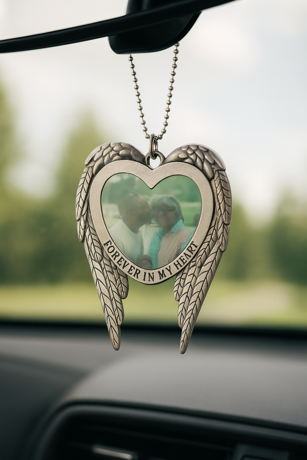 Angel Wing car mirror photo charm